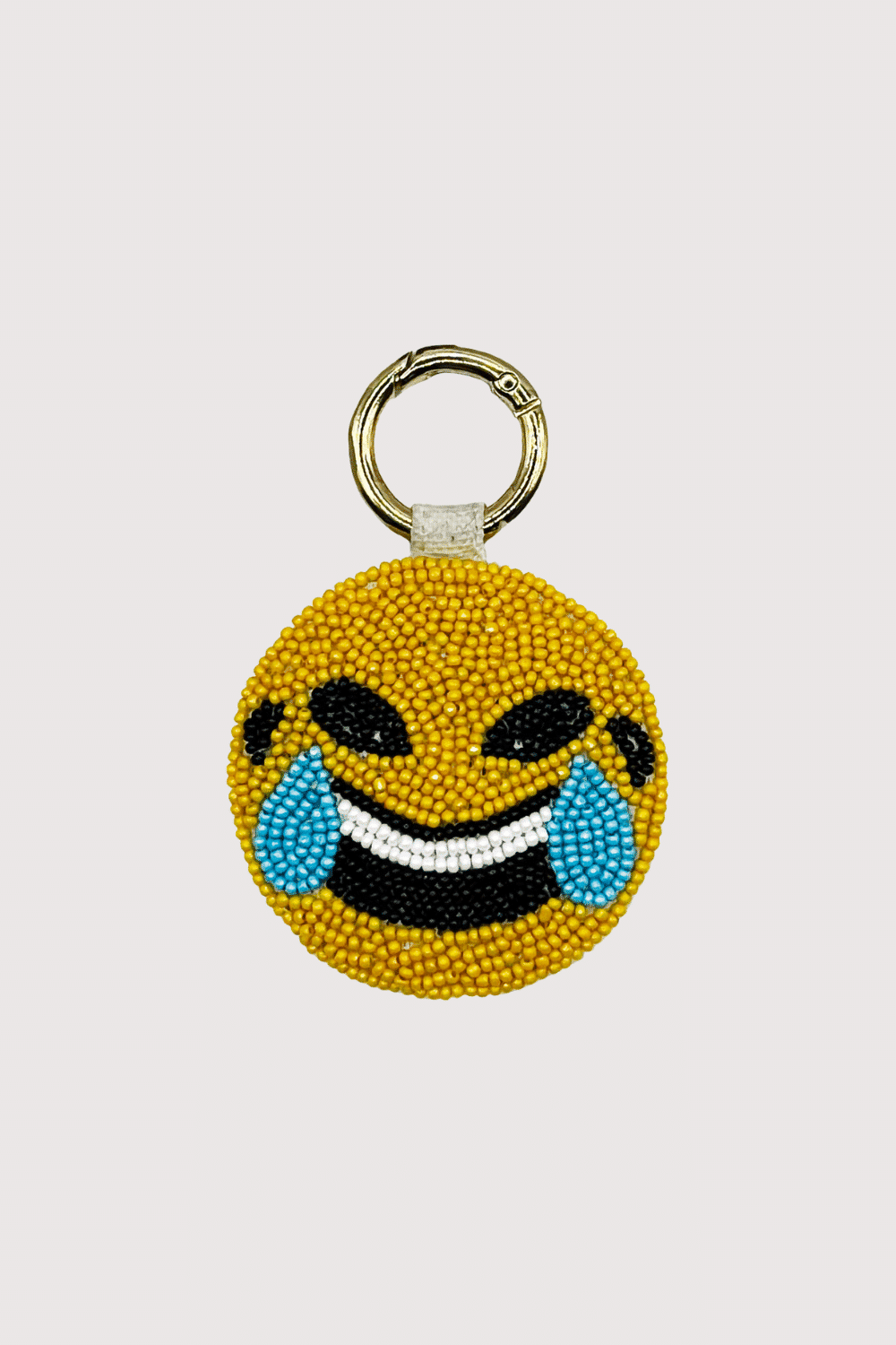Laughing Emoji Beaded Keychain