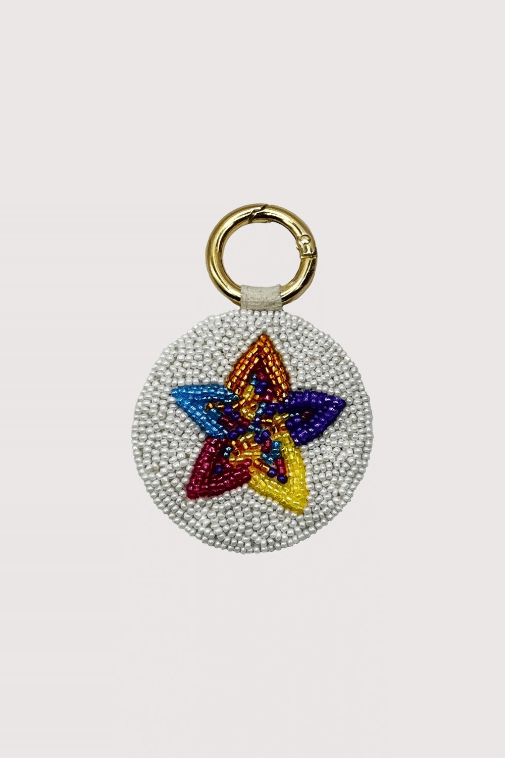 Rainbow Star Beaded Keychain