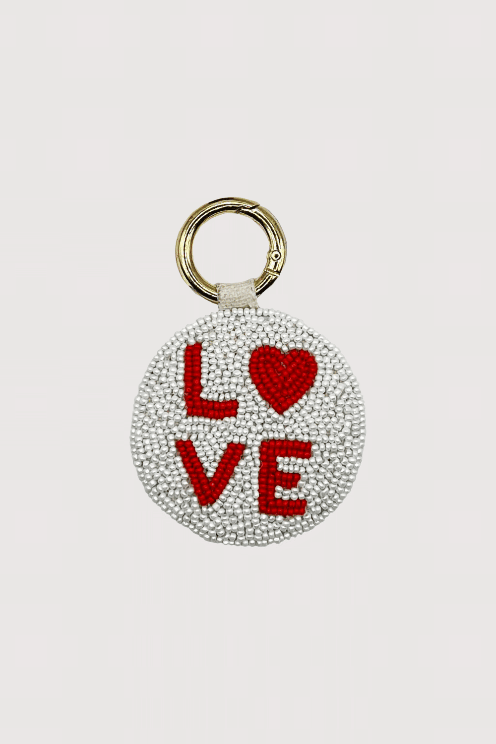 Love Heart Beaded Keychain