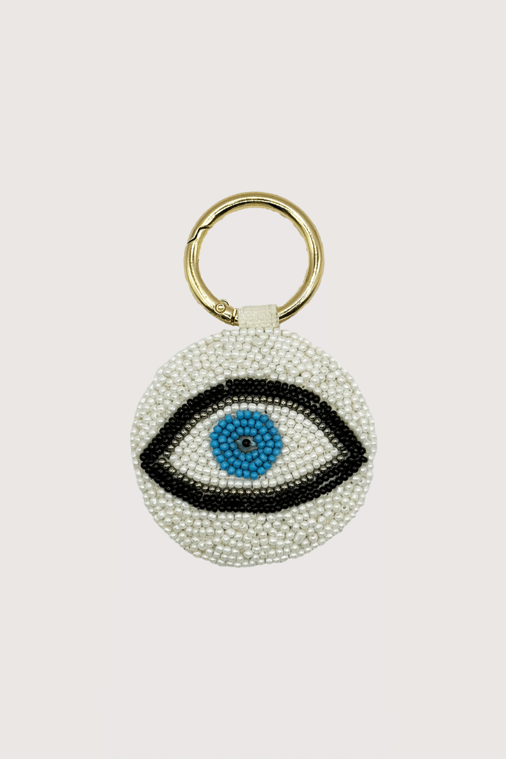 Blue Evil Eye Beaded Keychain