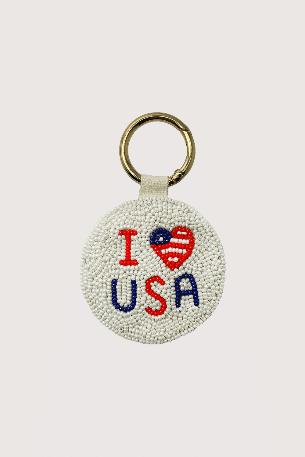 I Heart Usa Beaded Keychain