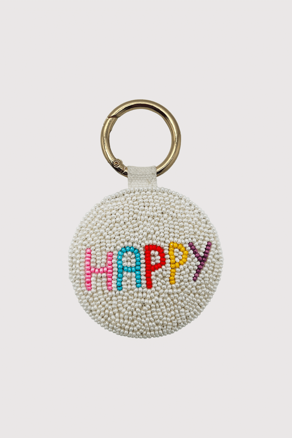 Multi Color Happy Beaded Keychian