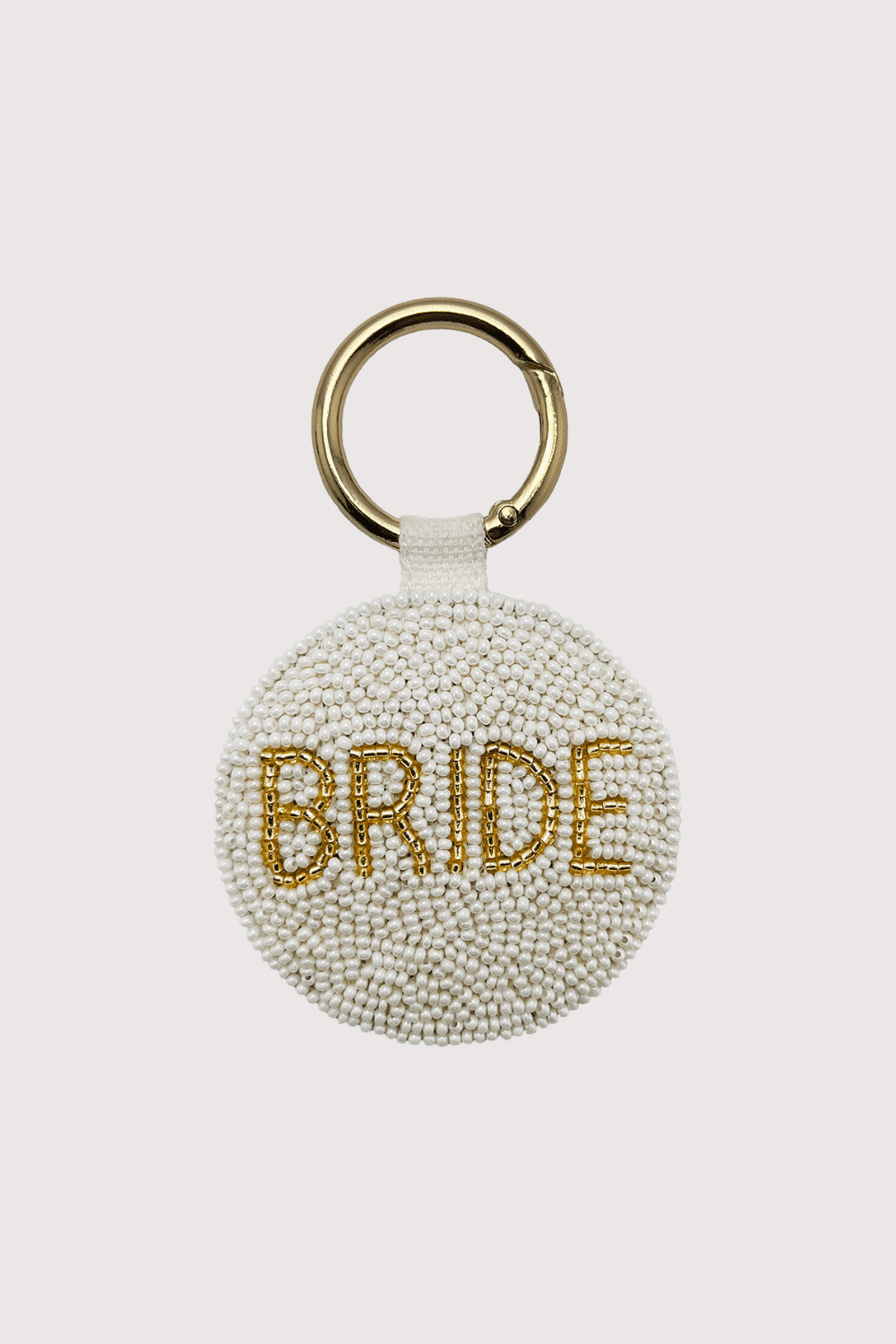 Gold Bride Beaded Keychain
