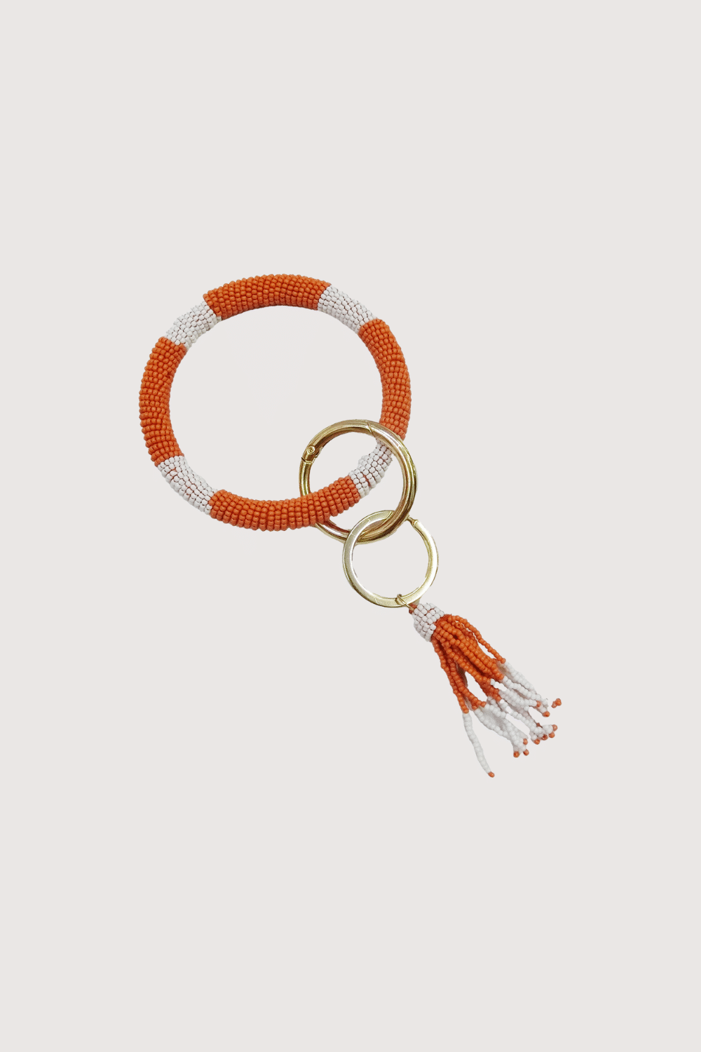 Burnt Orange & White Ut Bracelet Keychain