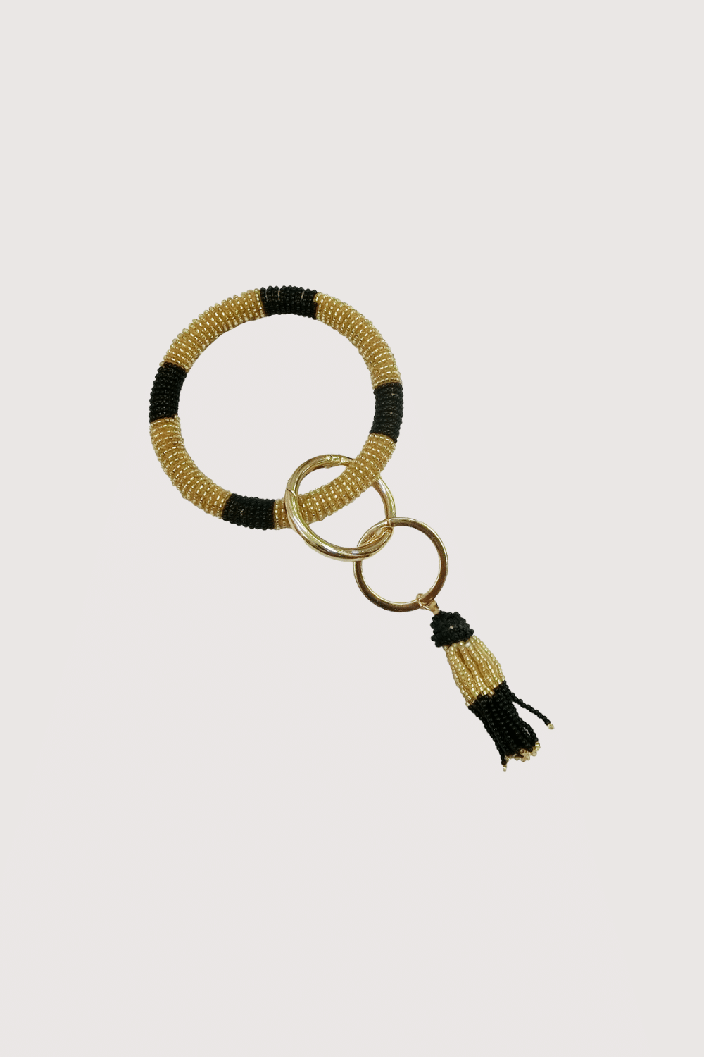 Gold & Black Saints Bracelet Keychain