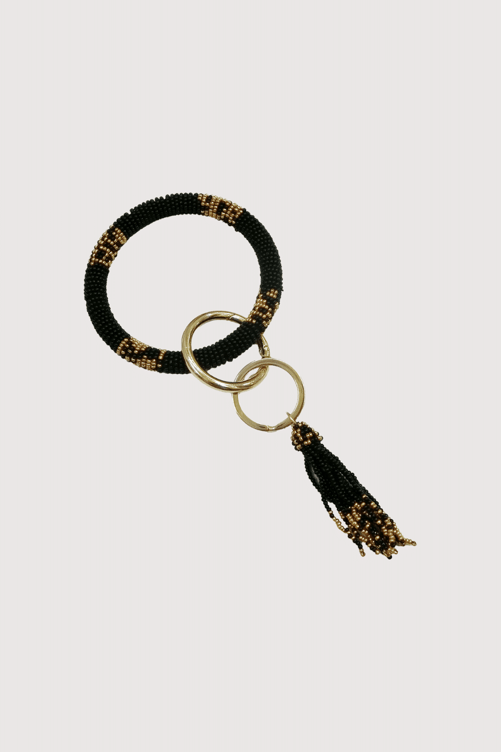 Black & Gold Saints Bracelet Keychain