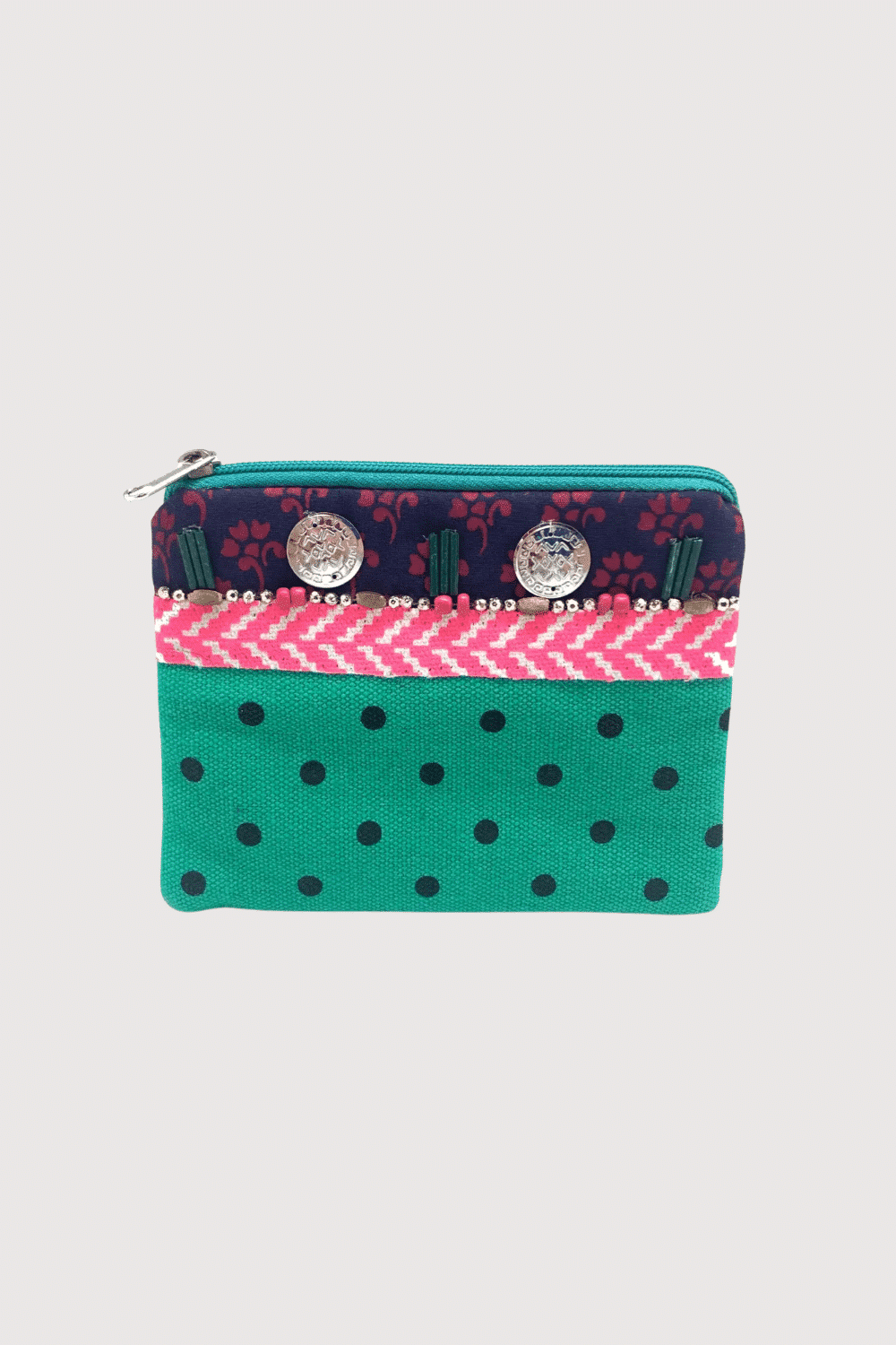 Teal Polka Dot Coin Purse
