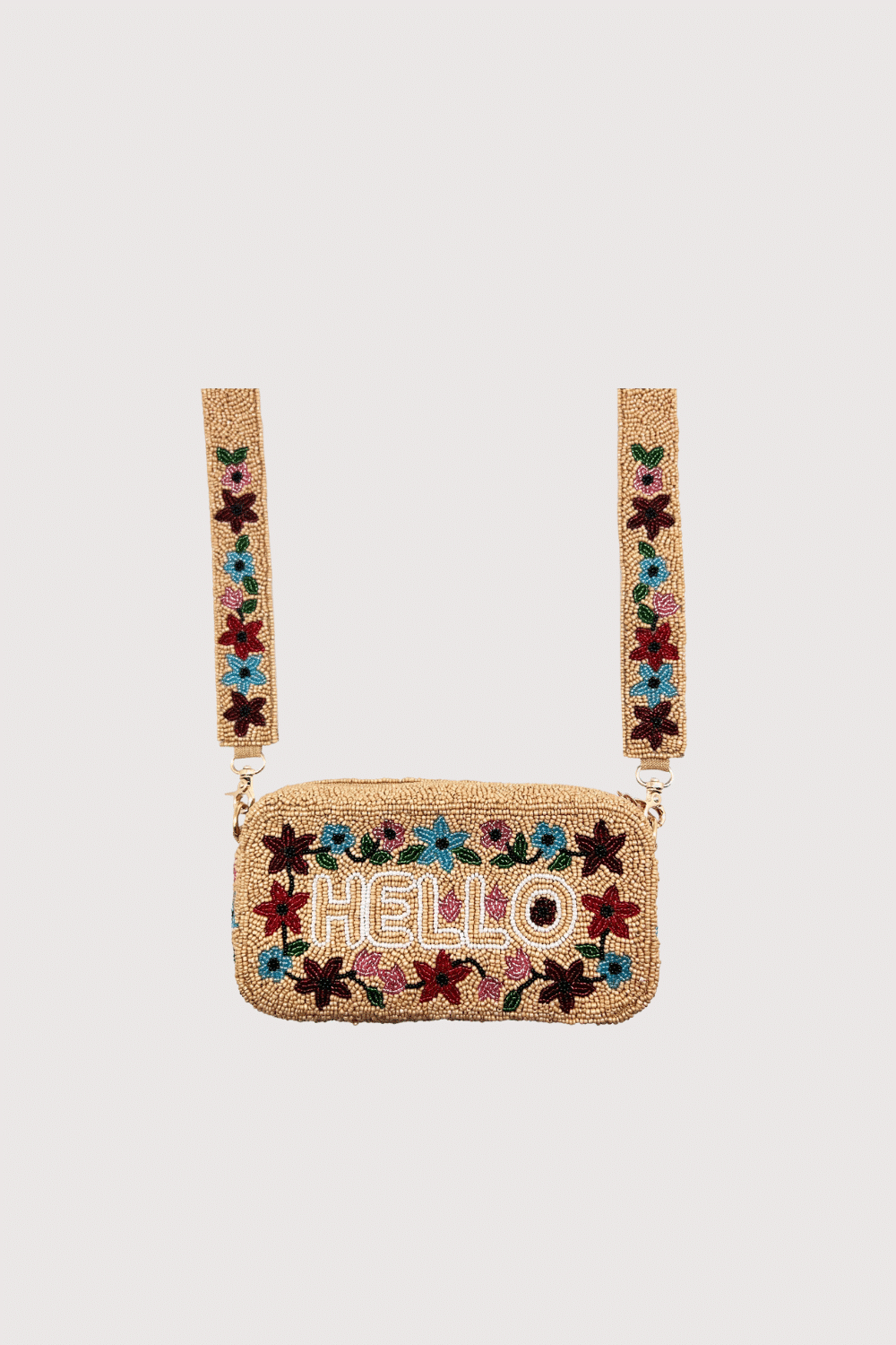 Hello Camera Beaded Bag