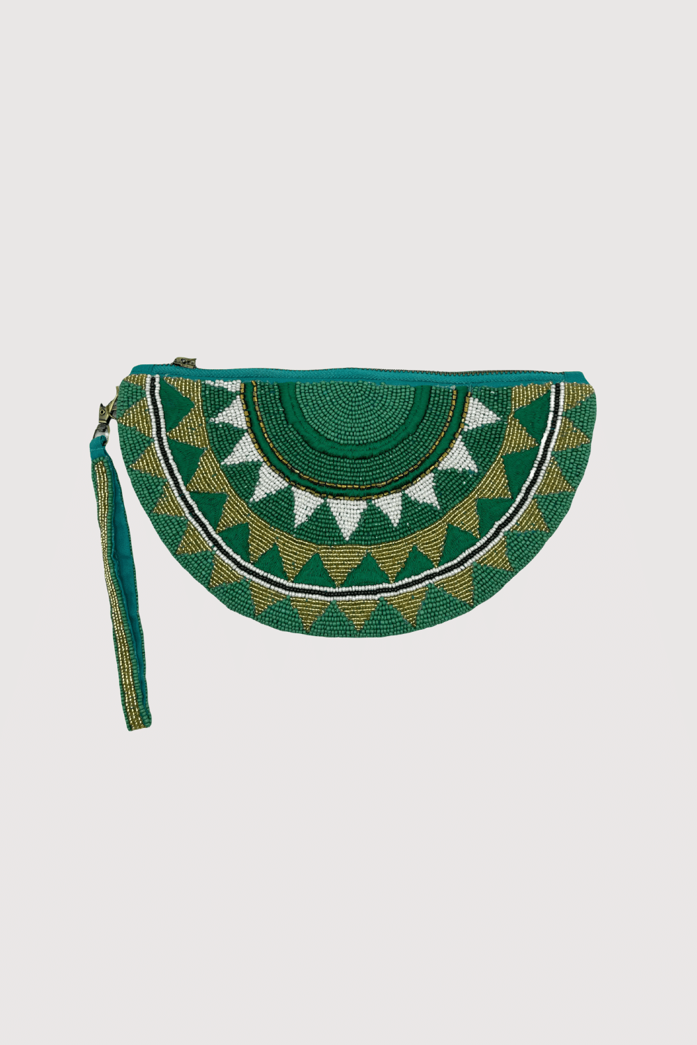 Crescent Shaped Elegance Handmade Beaded Wristlet