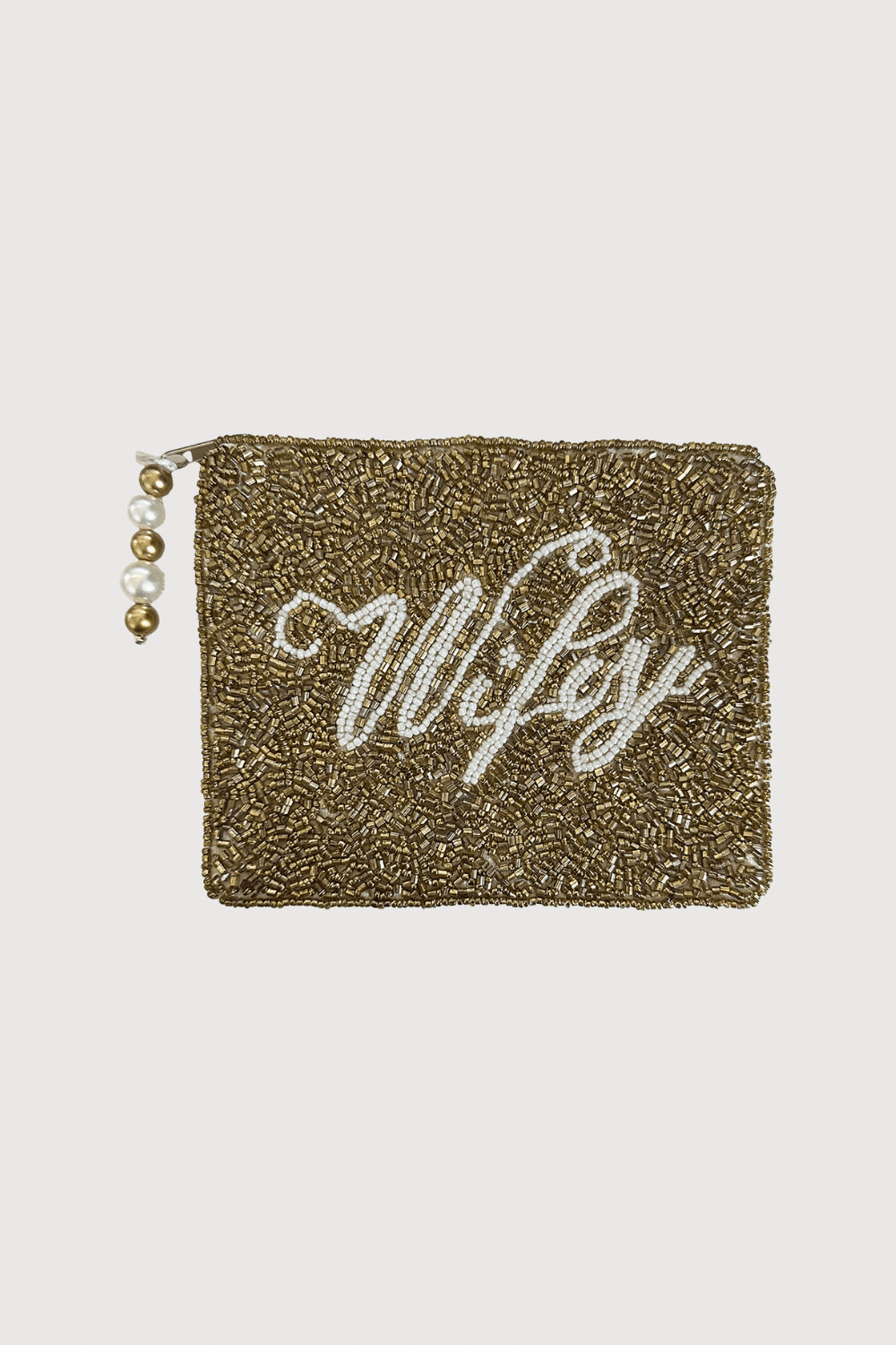 Wifey Gold Beade Pouch