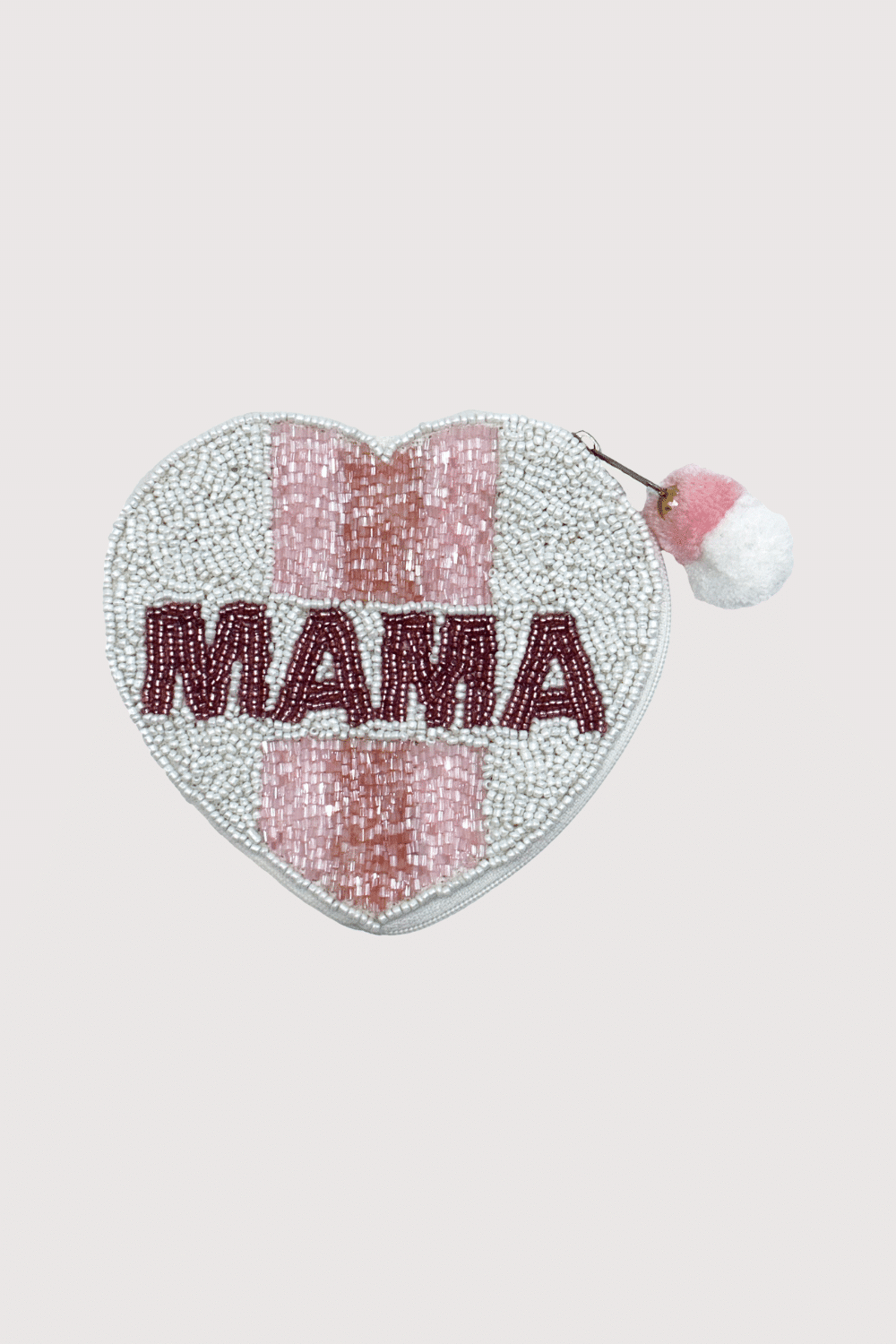 Mama Heart Beaded Pouch
