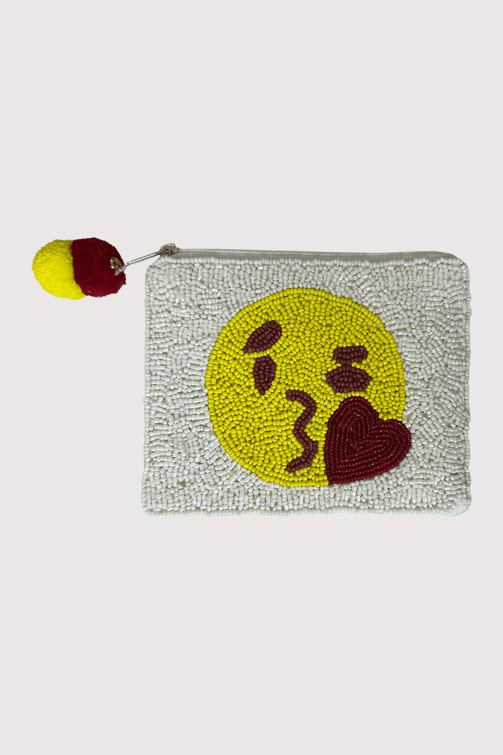 Kiss Emoji Beaded Coin Pouch