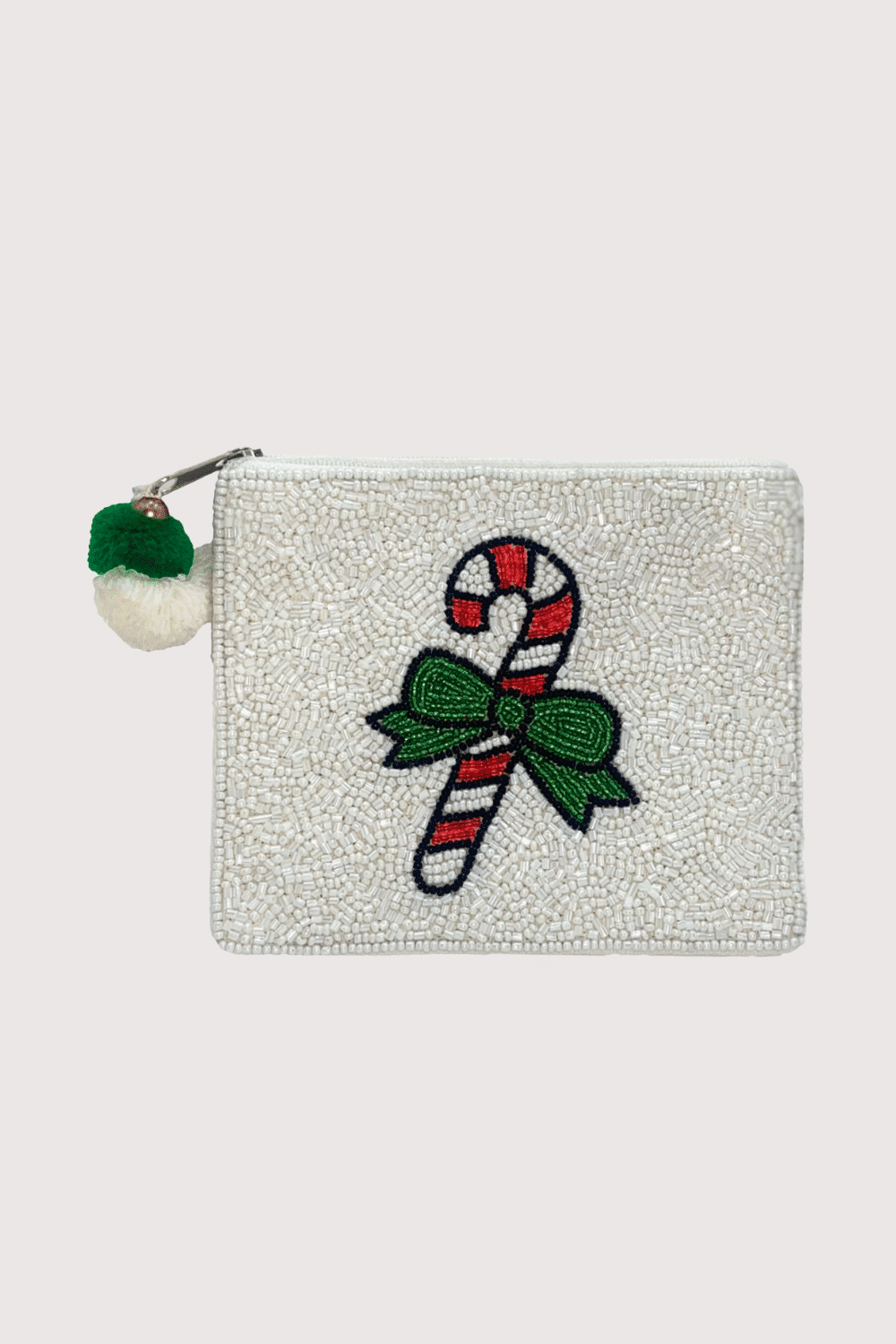Candy Cane Beaded Pouch