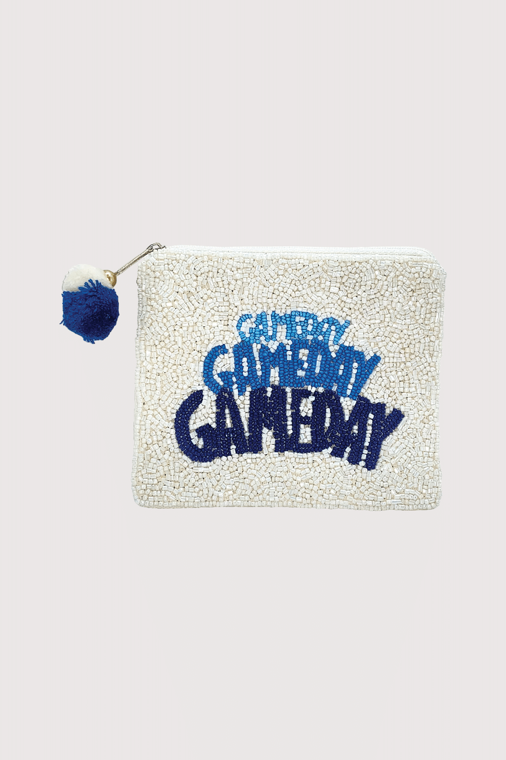 Blue Gameday Beaded Pouch