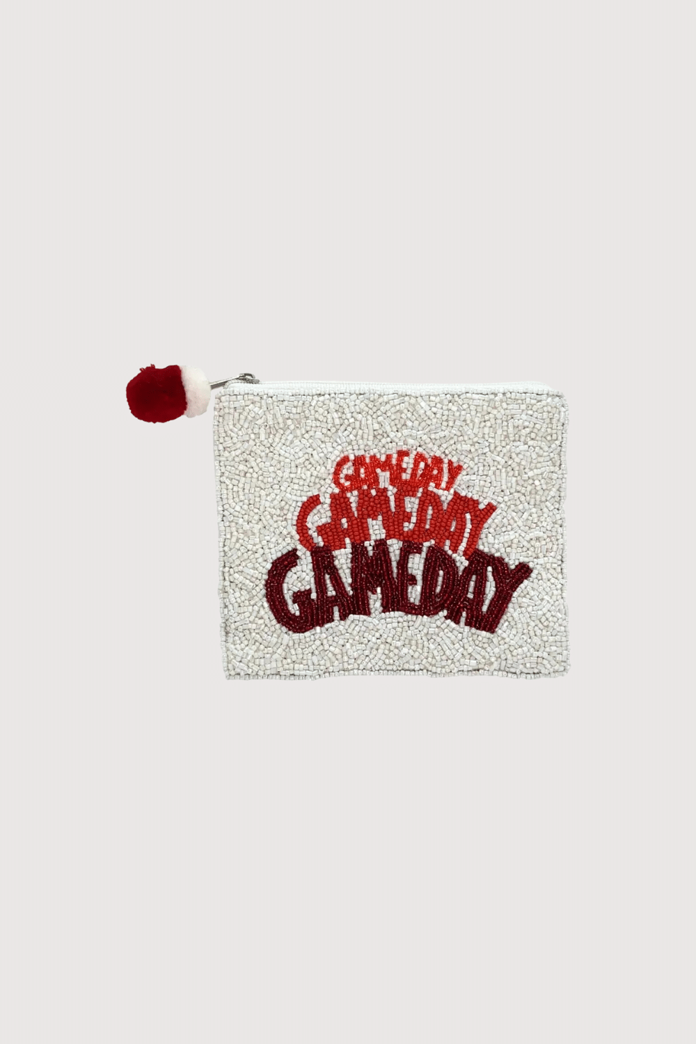 Red Gameday Beaded Pouch