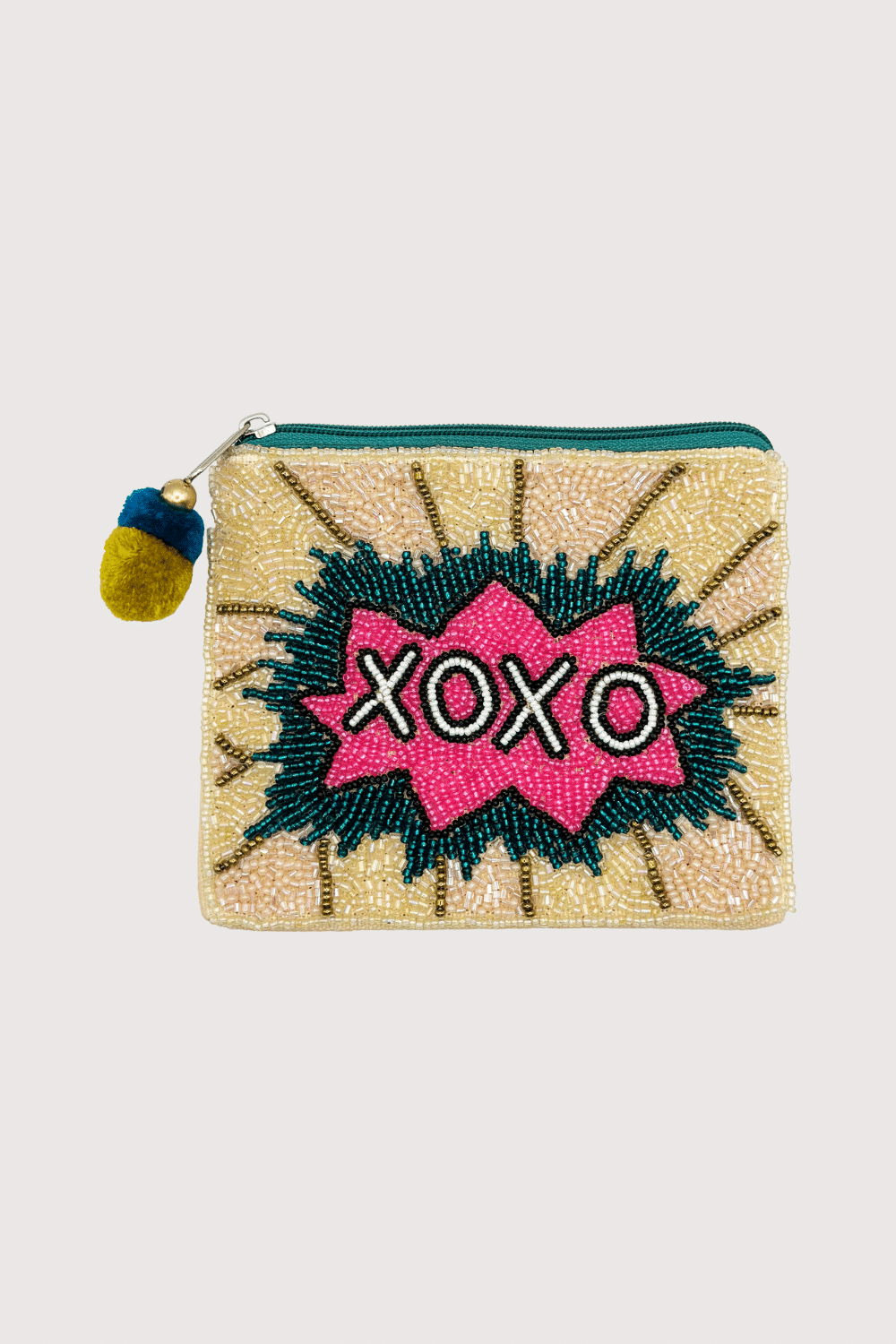 Xoxo Golden Beaded Pouch