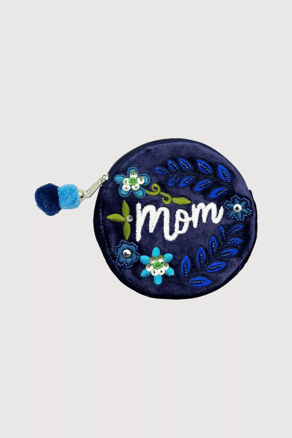Mom Velvet Beaded Pouch