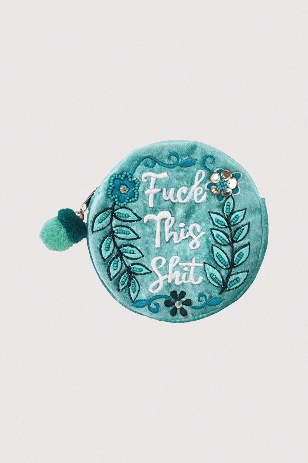 Fuck This Shit Velvet Beaded Pouch