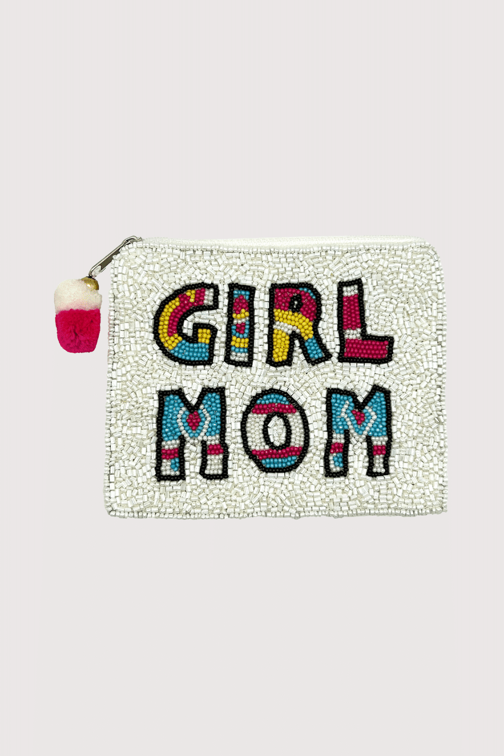 Girl Mom Beaded Coin Pouch
