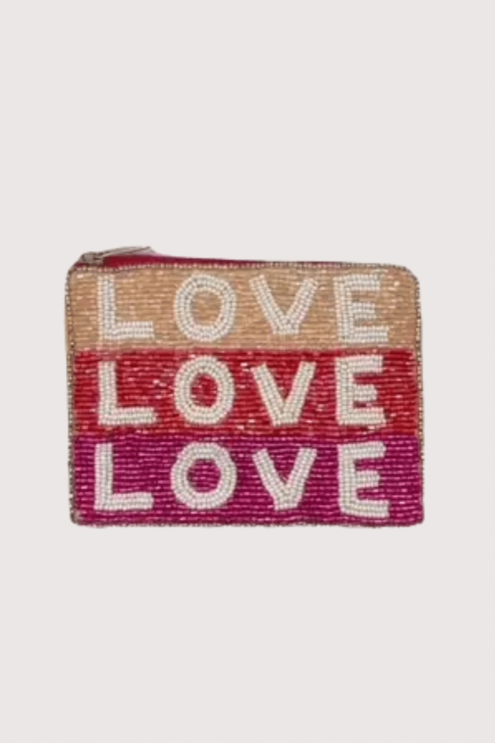 Triple Love Beaded Mini Pouch