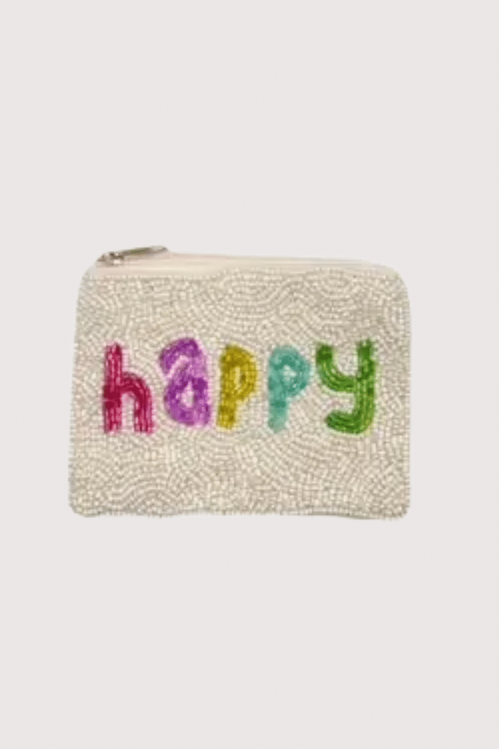 Happy Beaded Mini Pouch