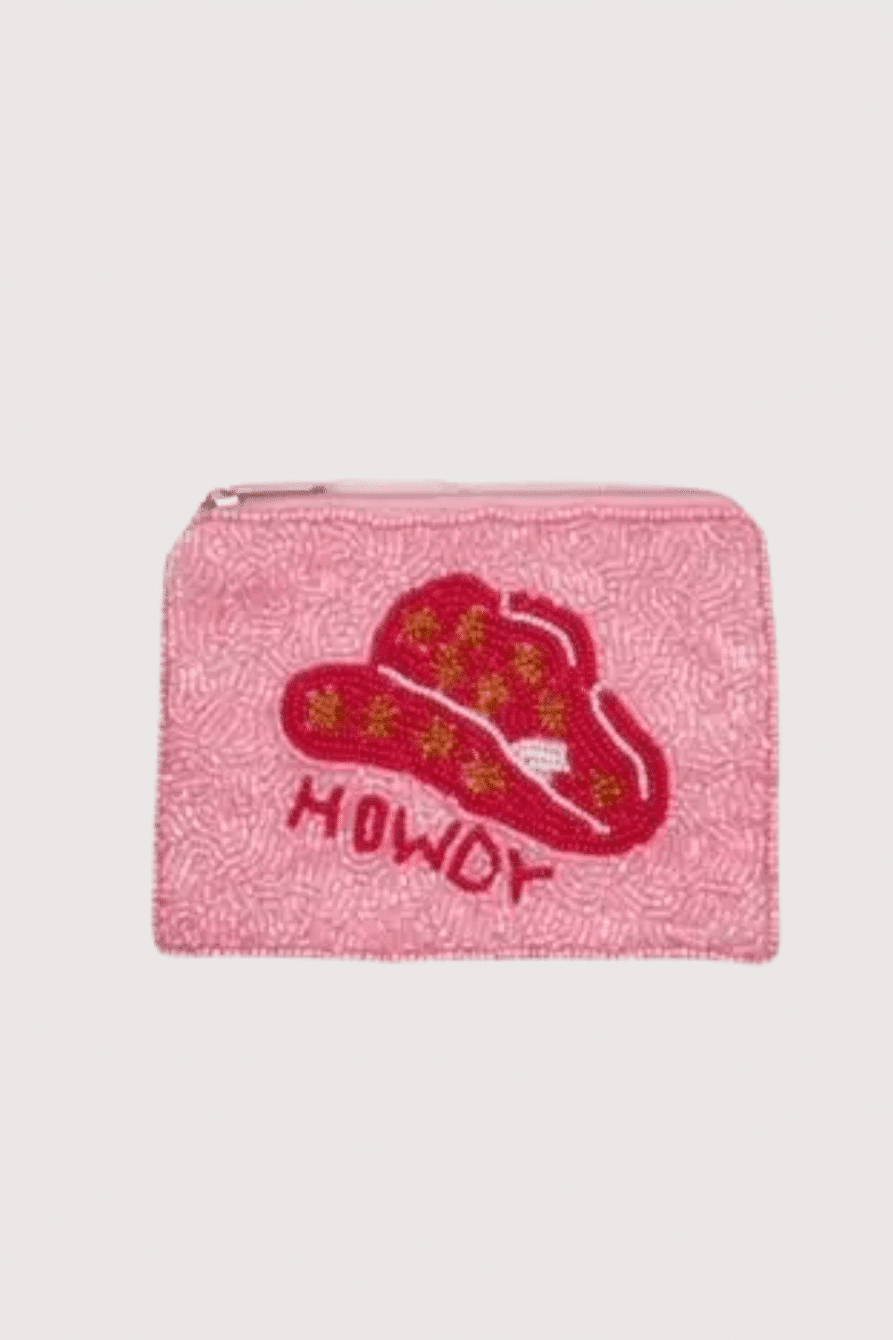 Pink Hat/Howdy Beaded Mini Pouch