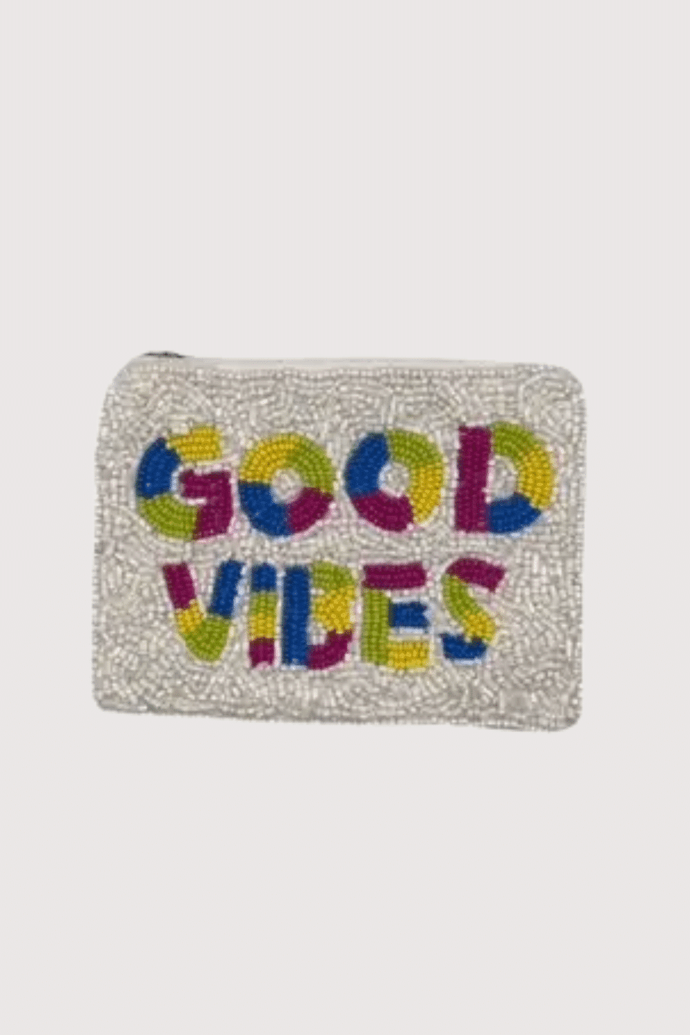 Good Vibes Beaded Mini Pouch