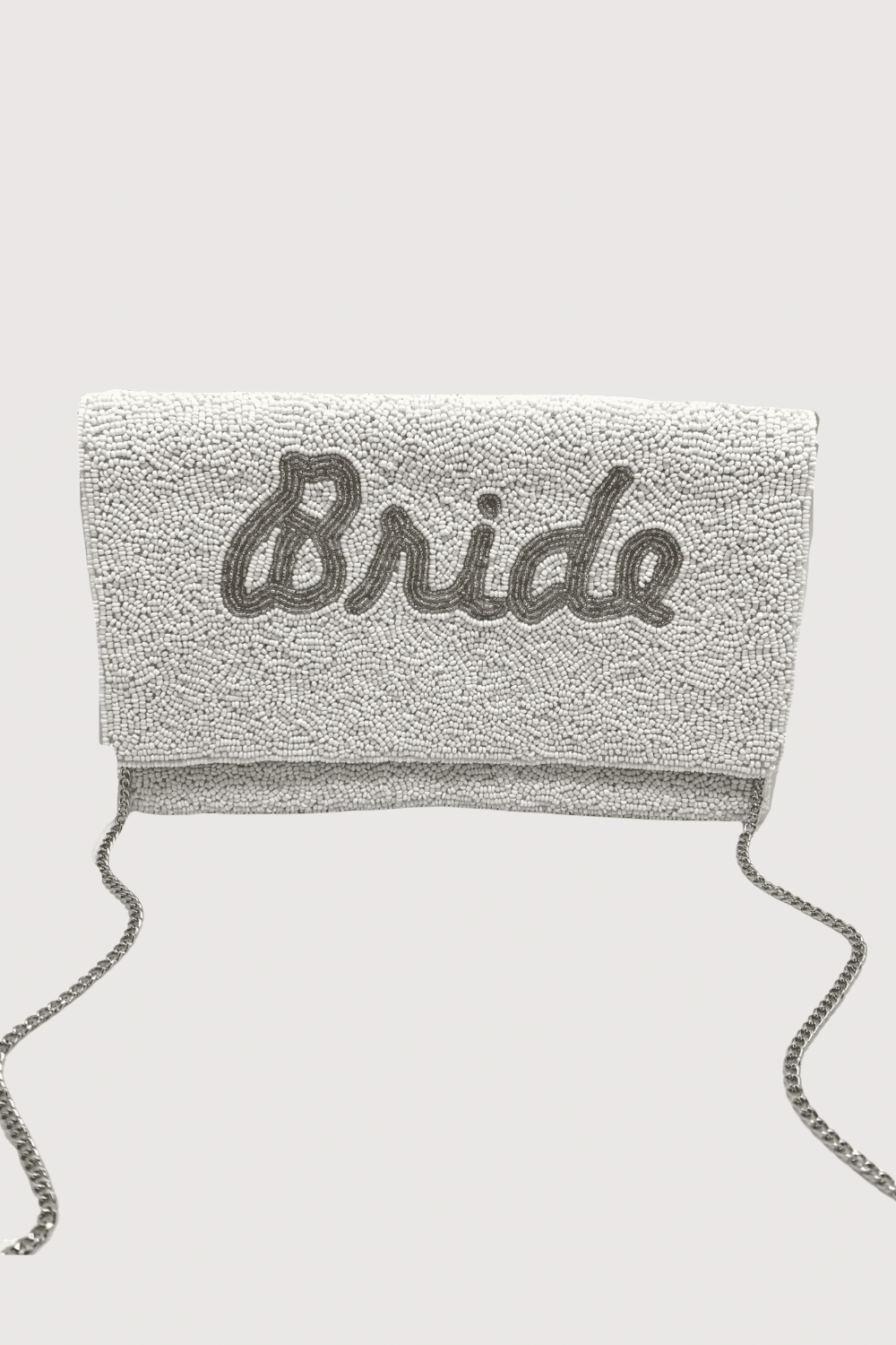Silver Bride Beaded Clutch