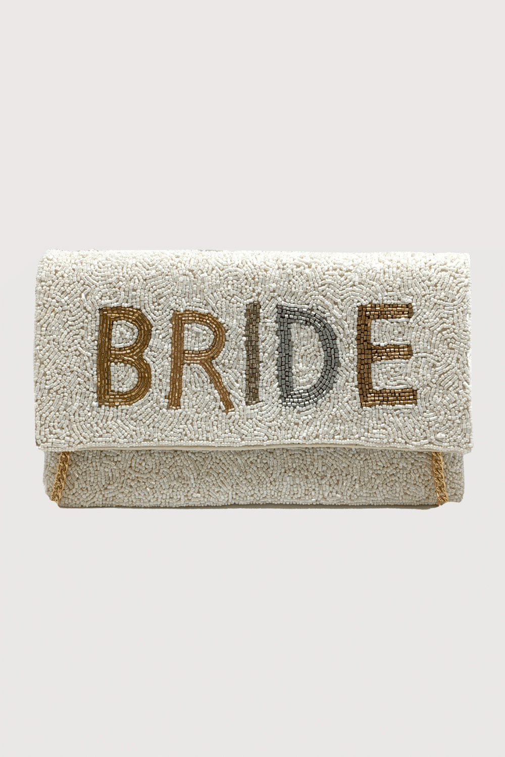 Tonal Beaded Bride Clutch