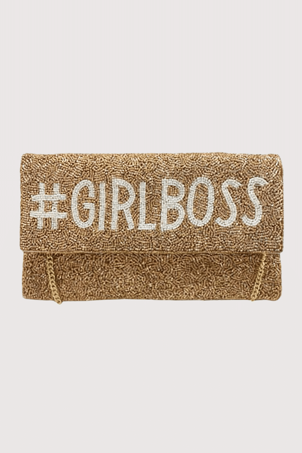 Girlboss Gold Beaded Clutch