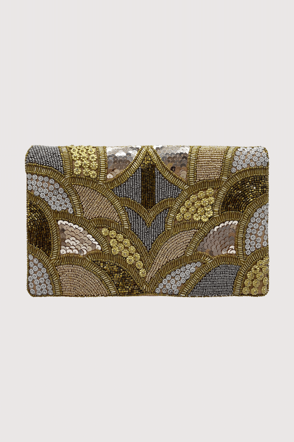 Hills Pattern Sequin Beaded Clutch