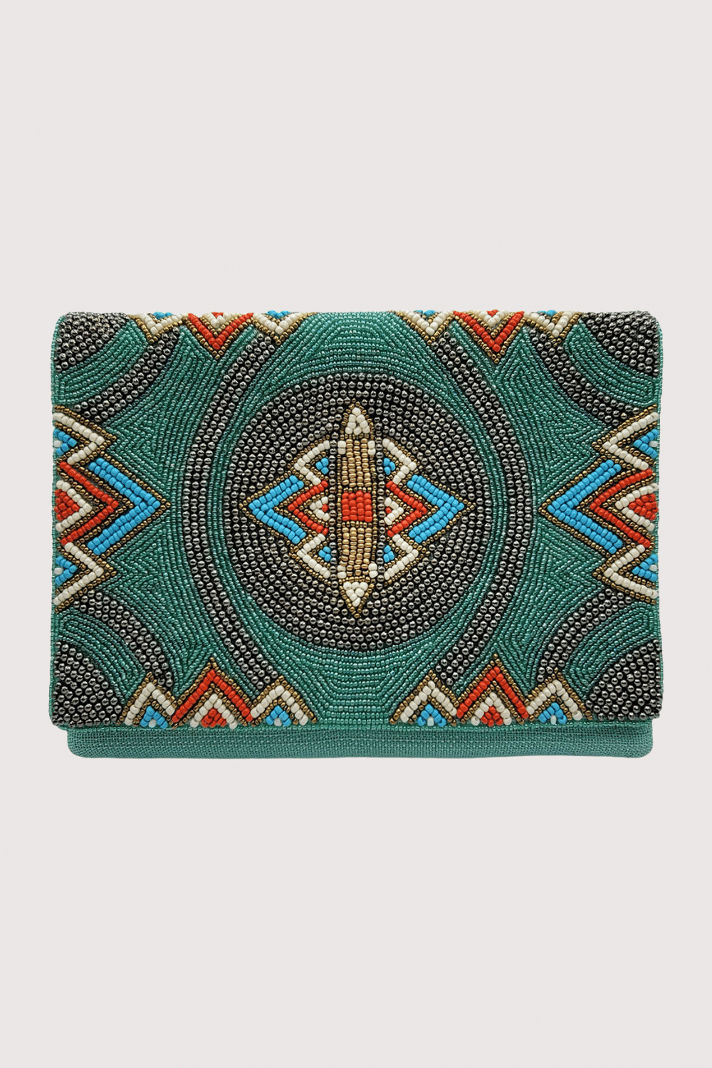 Boho Western Turquoise Beaded Clutch