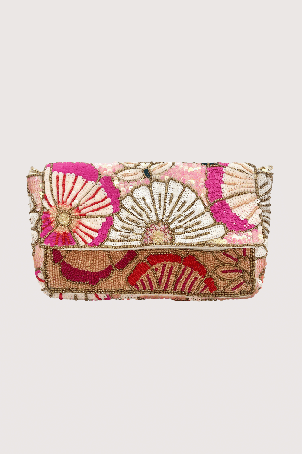 Floral Garden Bloom Beaded Clutch