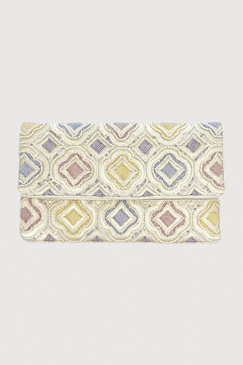 Pastel Mosaic Beaded Clutch