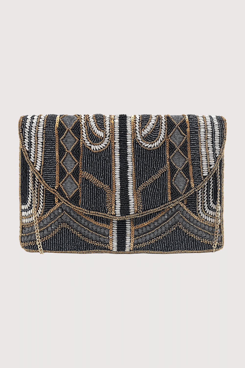 Olive Gatsby Beaded Clutch