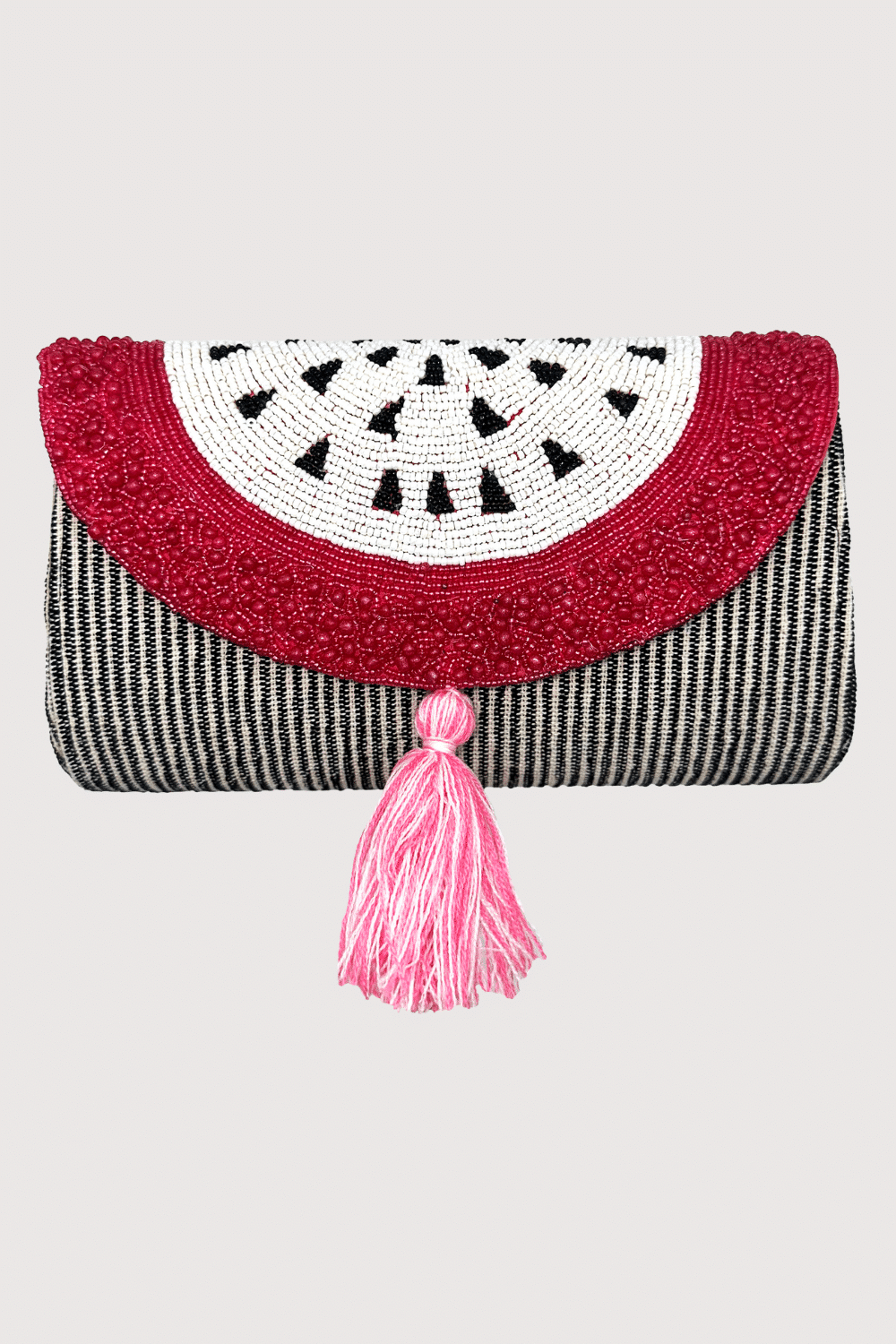 Passion Fruit Rounded Beaded Hard Clutch