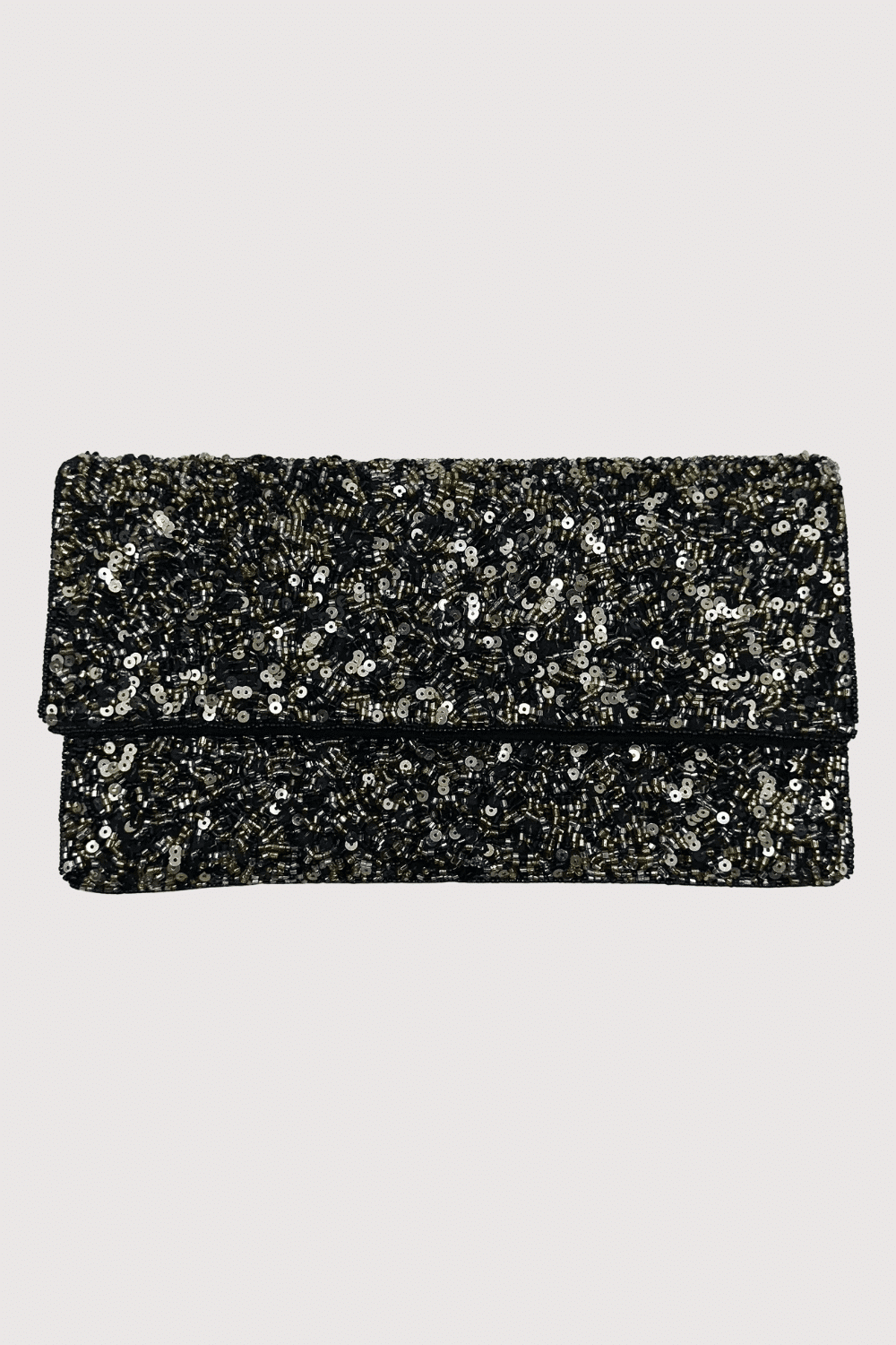 Black Sequin Beaded Clutch