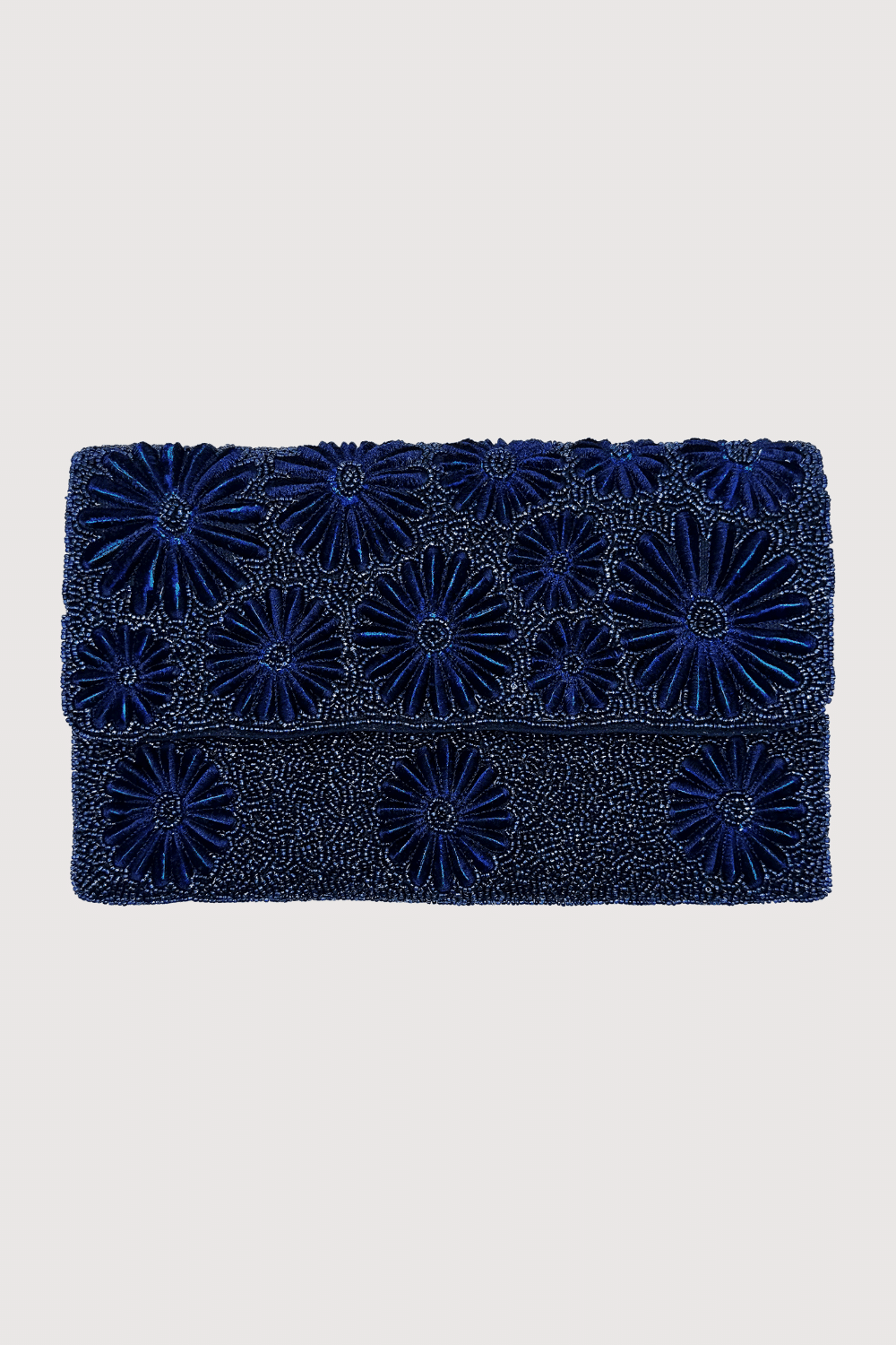 Classy Floral Embroidered Beaded Clutch