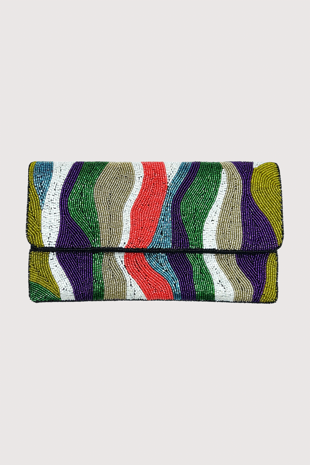 Multicolored Geo Beaded Clutch