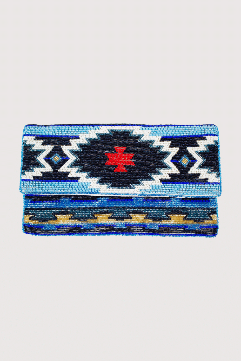 Iris Geometric Crystal Beaded Clutch