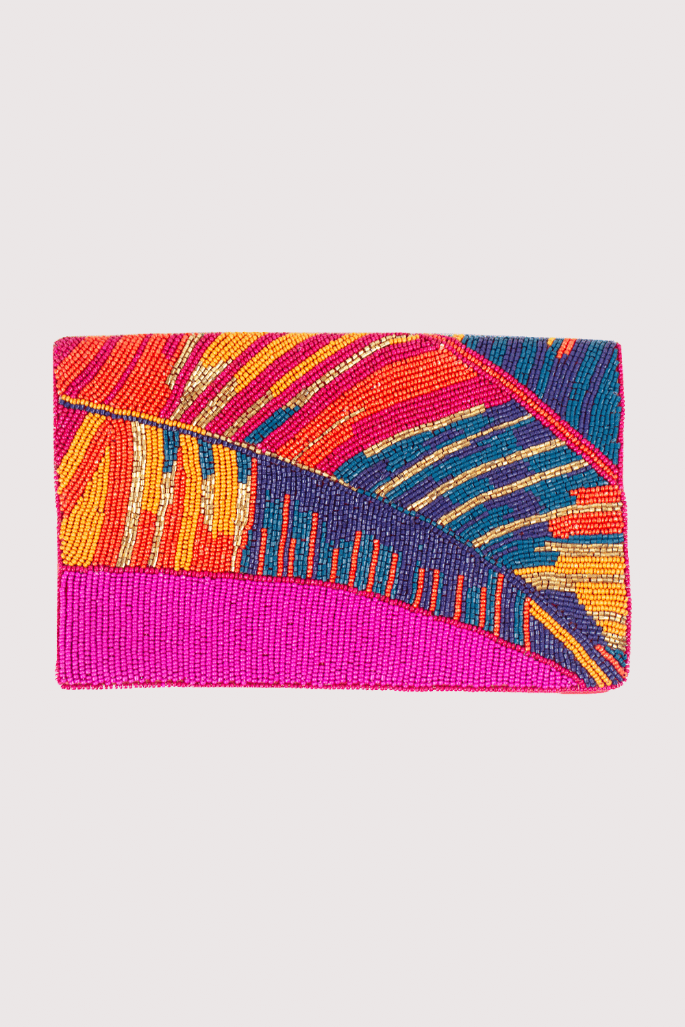 Fuchsia Leaf Beaded Clutch