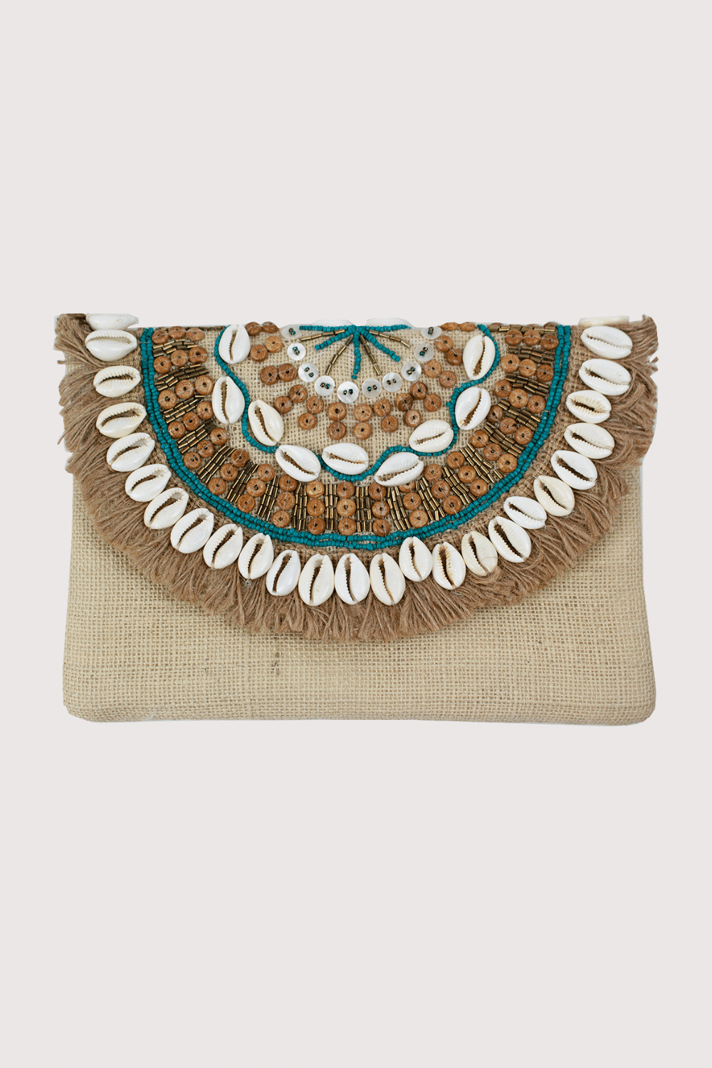 Bohemian Shell Beaded Clutch