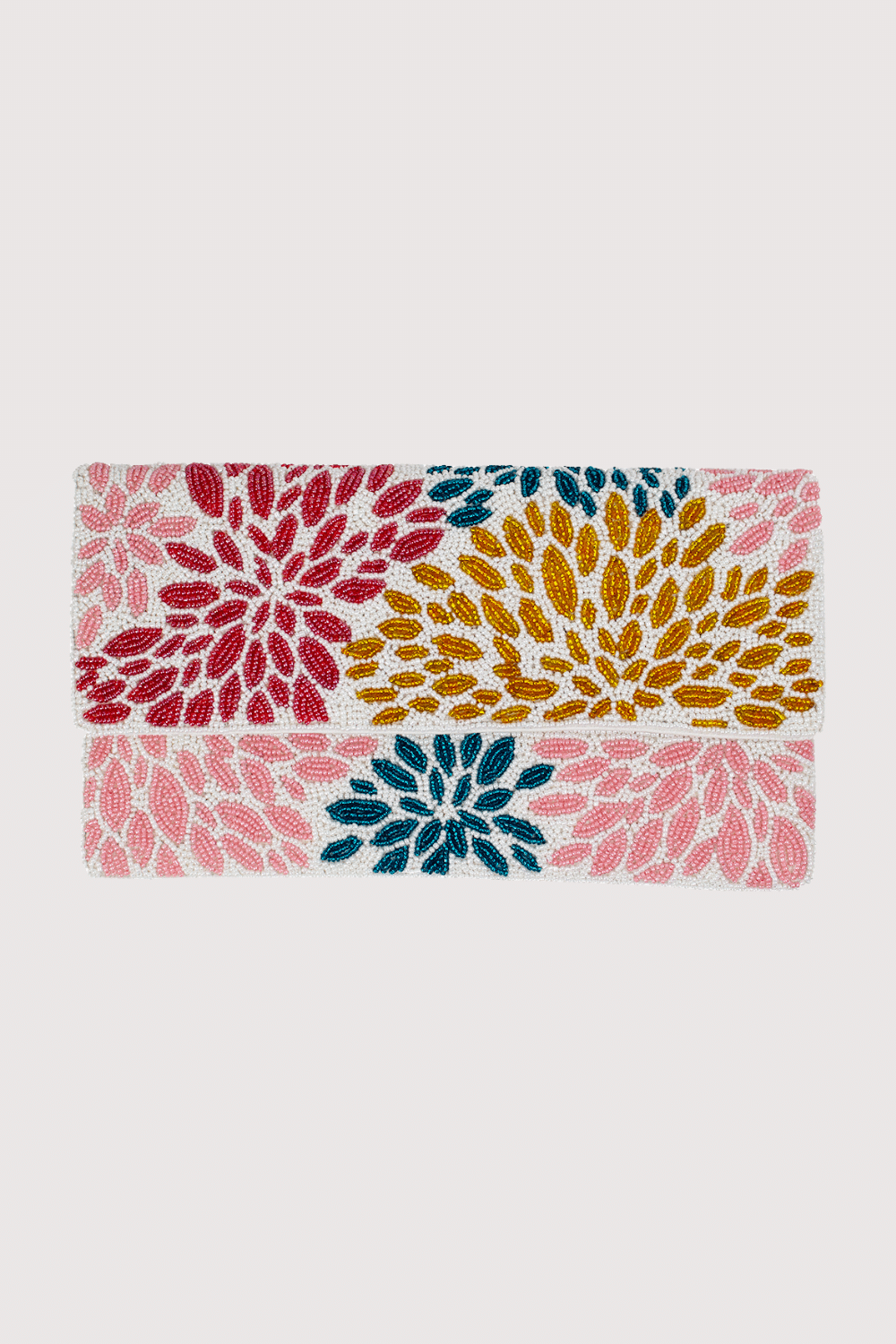 Colorful Floral Beaded Clutch