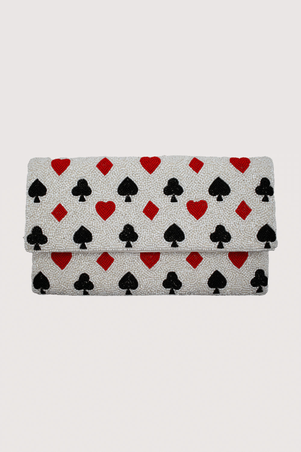 Poker Playing Card Beaded Clutch