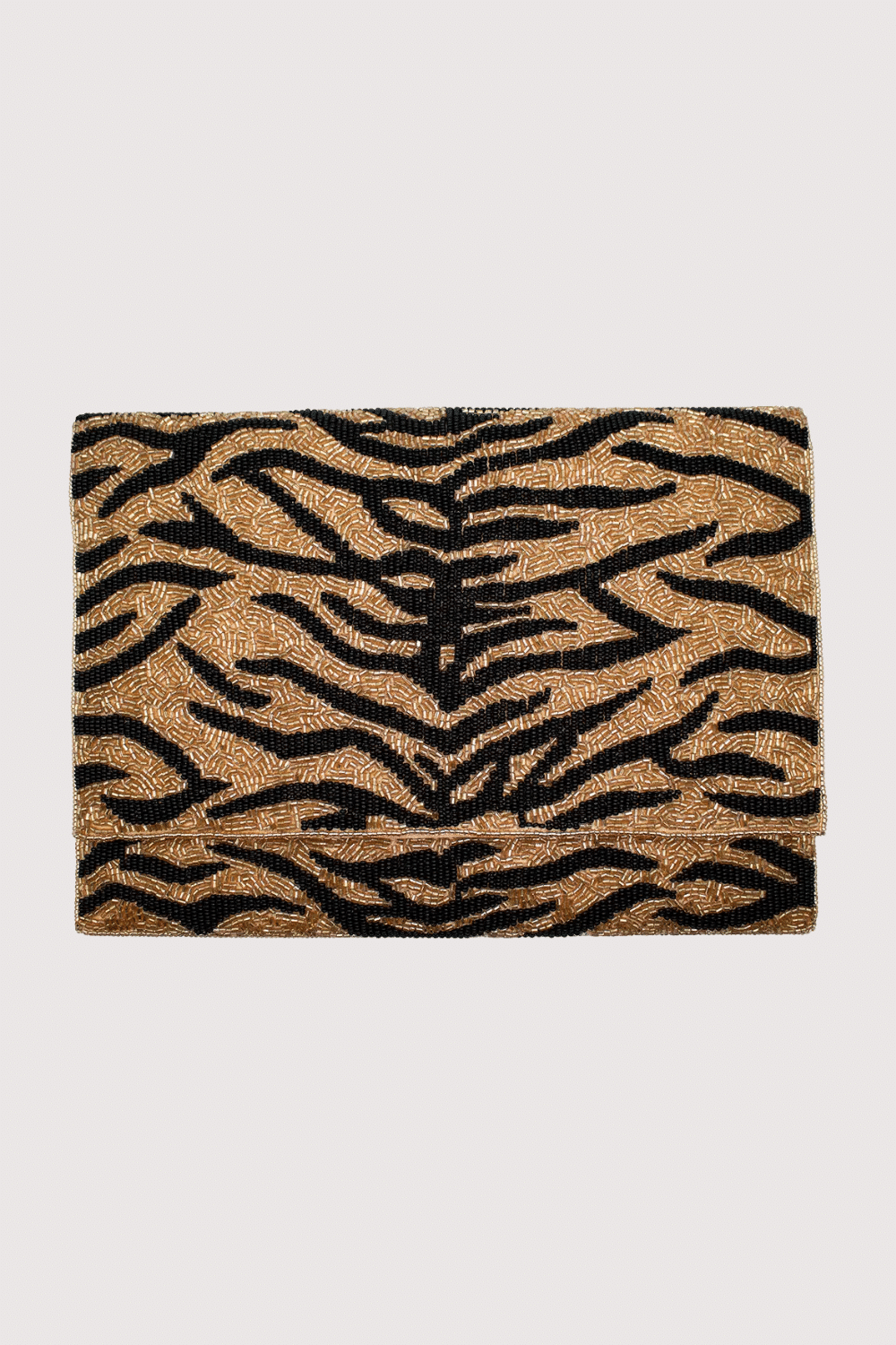 Tiger Print Beaded Clutch