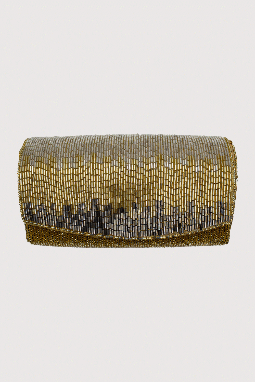 Gold Ombre Soft Shell Beaded Clutch
