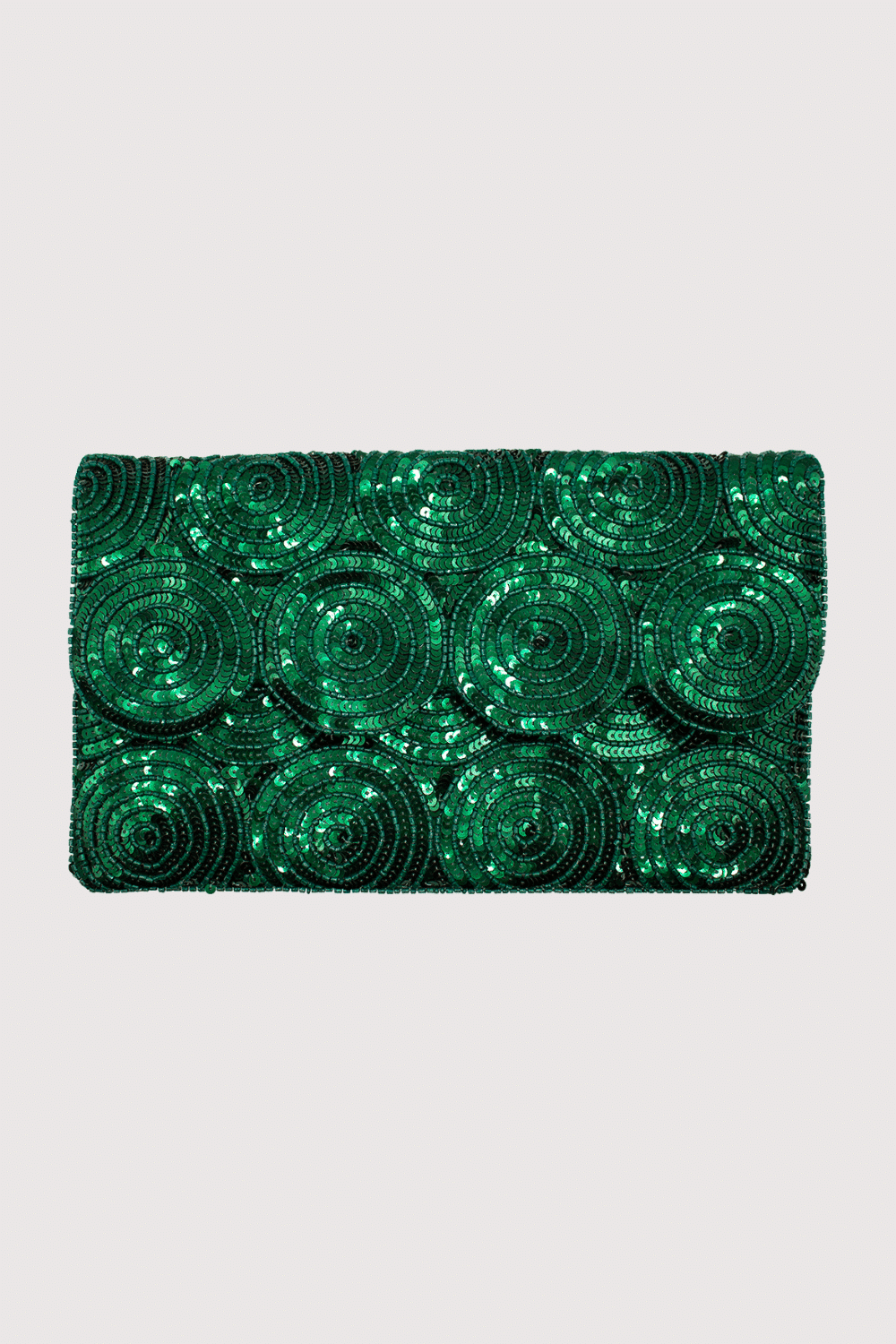 Emerald Green Sequin Beaded Clutch