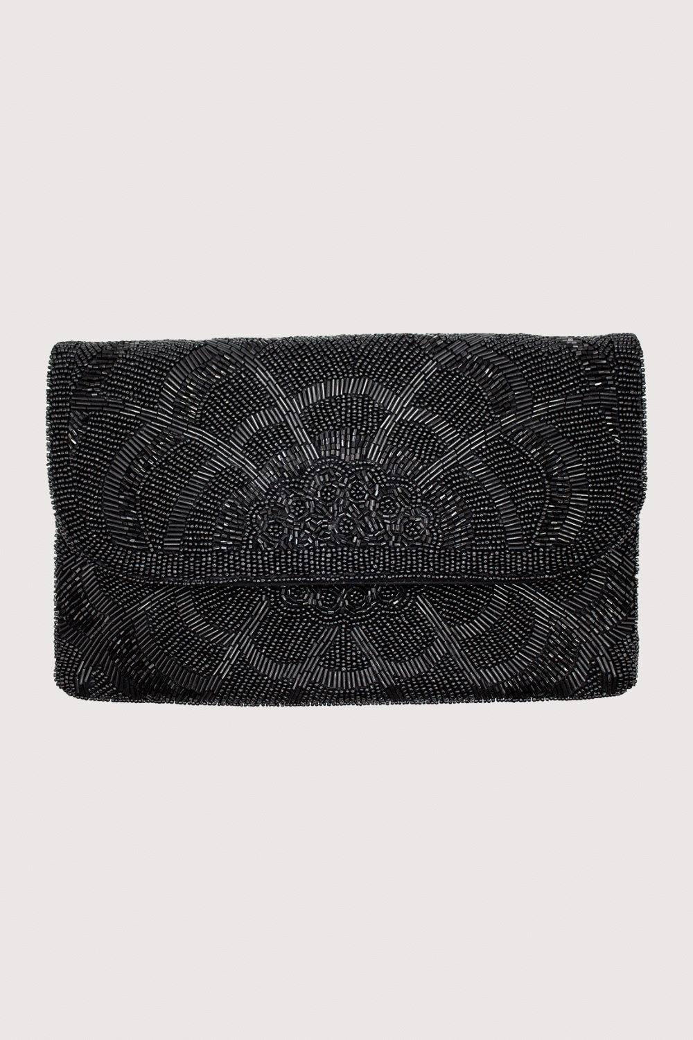 Black Rose Beaded Clutch