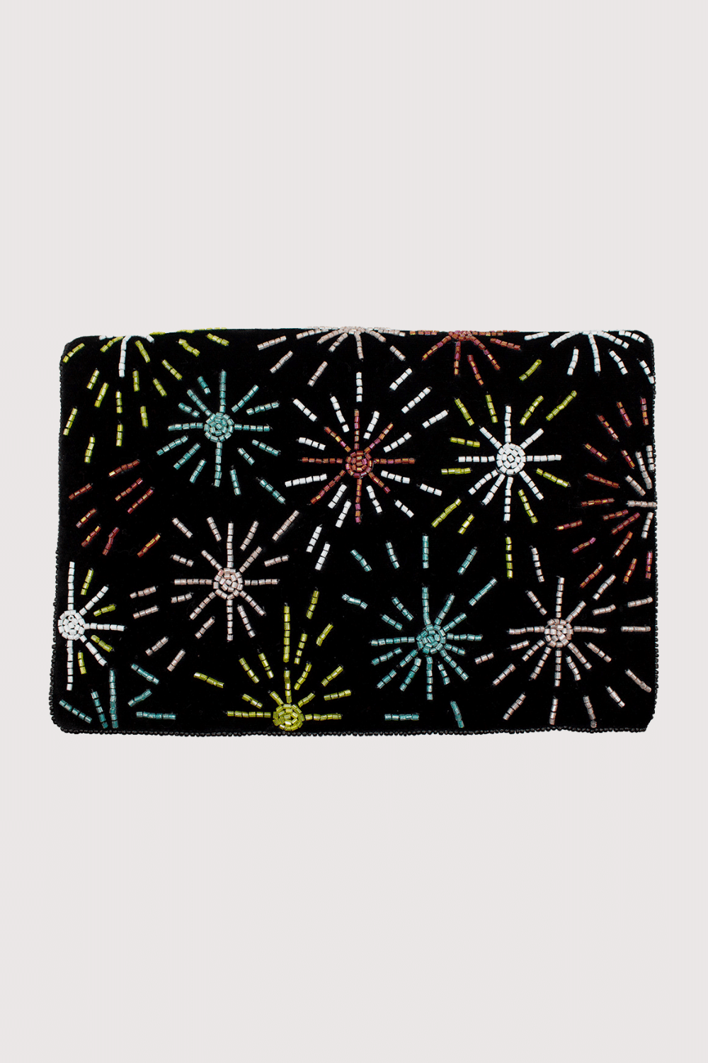 Velvet Starburst Beaded Clutch