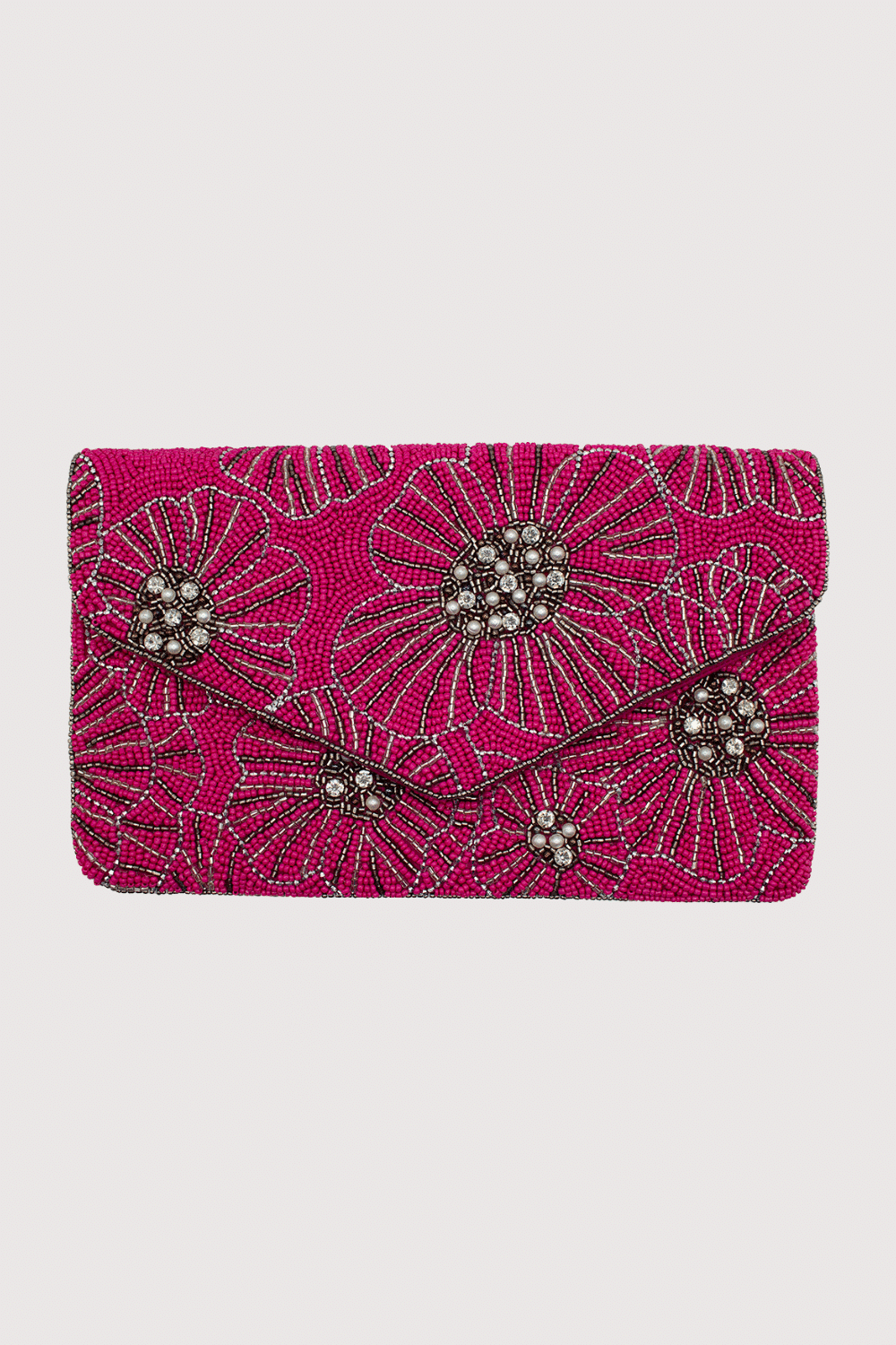 Peony Beaded Clutch